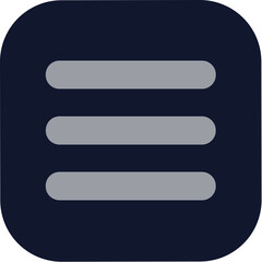 Fototapeta premium Simple Rounded Square Hamburger Menu Navigation Shape Icon Element