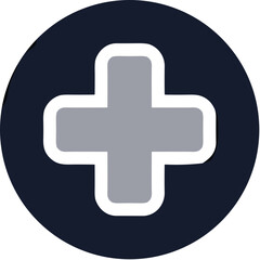 Obraz premium Minimalist Bold Circle Plus Sign Shape Symbol Icon Graphic Element