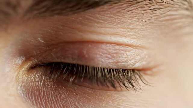 Closed eye, macro view