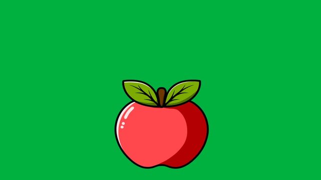 Animation of a green screen apple jumping repeatedly