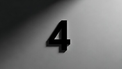 Dark number four with subtle shadow
