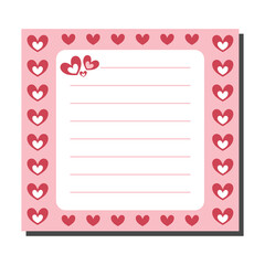 A heart-themed notepad, perfect for romantic messages or heartfelt notes