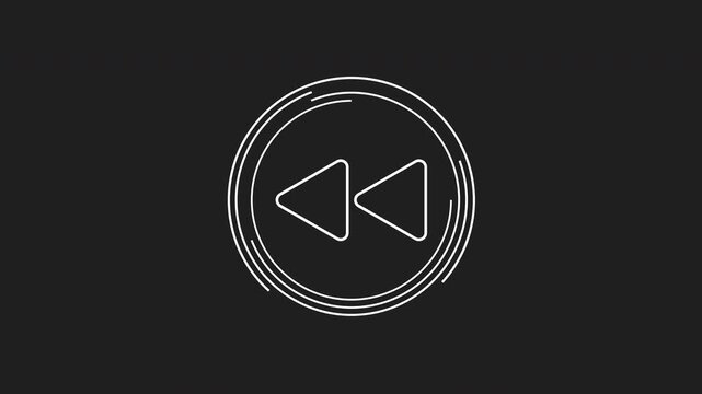 Rewind button or fast reverse icon suitable for media players, video editing software, online streaming services. Perfect for multimedia projects.