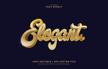 Elegant gold typography text effect with editable vector luxury design elements