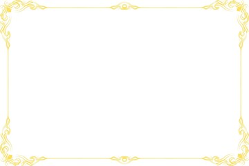 Simple Unique Frame with White Background, Photo Frame and Border Frame, Unique Golden Color Frame