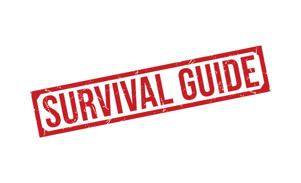 Red Stamped Survival Guide Text with Distressed Effect