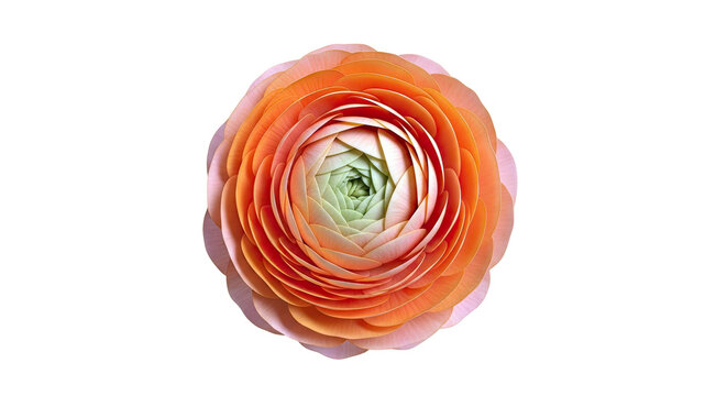Orange Ranunculus Flower Macro