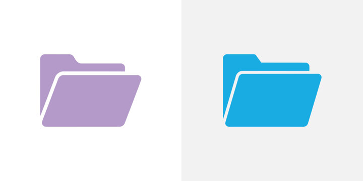 Colorful file folder icons in blue on a white background for organization and storage