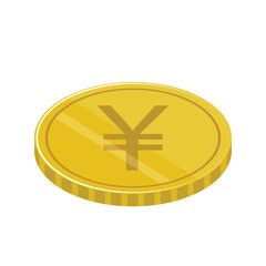Obraz premium Japanese Yen Gold Coin 3D Illustration