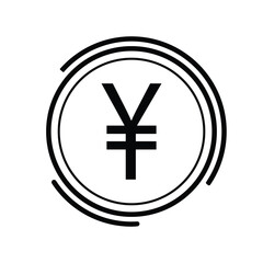 Obraz premium Japanese Yen Symbol Outline Modern Icon