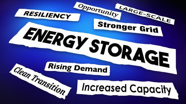 Energy Storage Power Batteries Electric Grid Store Electricity News Headlines 3d Animation