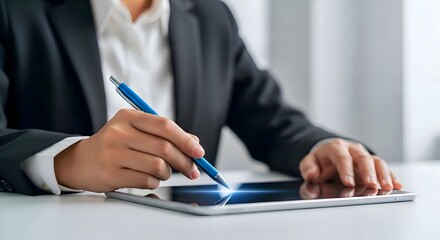 Businessman Signing Documents at Desk &ndash; Professional Paperwork and Corporate Concept