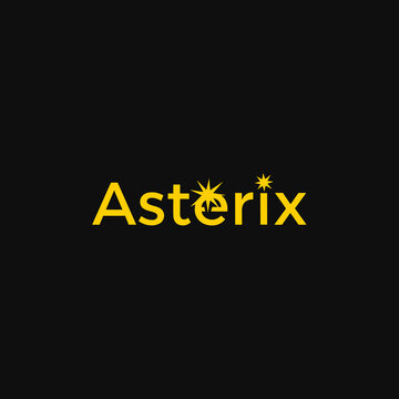 Asterix Starburst i Cosmic Yellow Energy Logo. Vector Logo Design.
