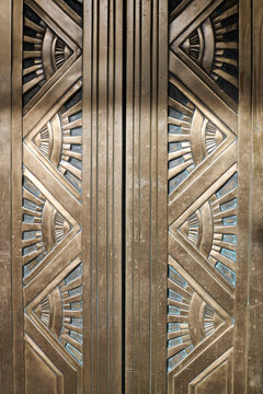 Brass carved relief doors texture