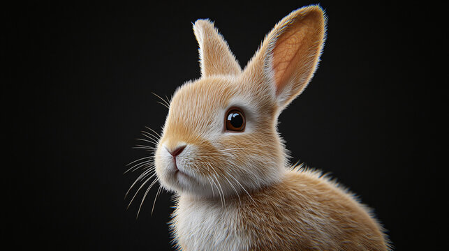 a close up of a rabbit ' s face