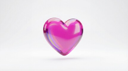 Fototapeta premium A 3D rendering of a pink heart on a white background.