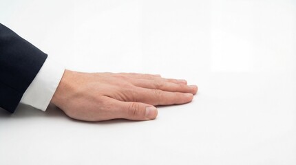 Firm hand movement symbolizing final business decision and responsibility