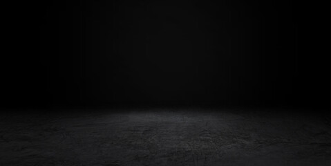 Product showcase with spotlight. Black studio room background. Use as montage for product display