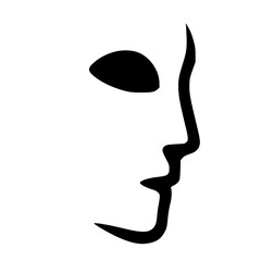 Alien face silhouette