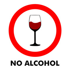illustration of no alcohol or wine