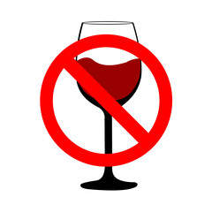 illustration of no wine or alcohol