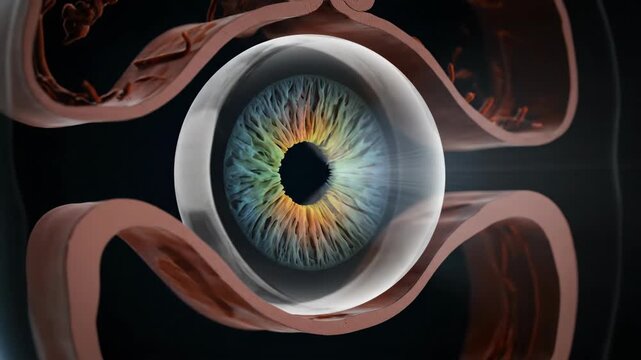3D Visualization of Human Eye Cross-Section and Light Focusing