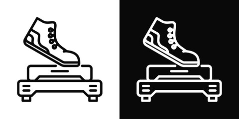 Aerobic Icon White And Black Background Style