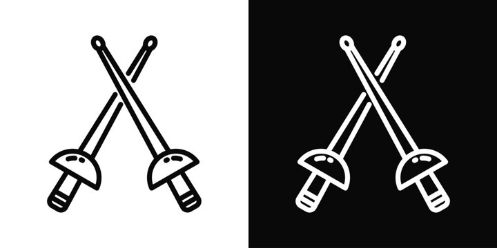 Epee Icon White And Black Background Style