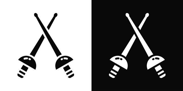Epee Icon White And Black Background Style