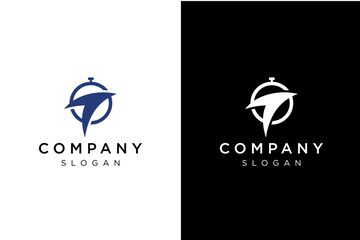 timer logo design, compass logo
