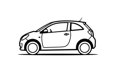 Fototapeta premium Minimalist Black Vector Car Silhouette