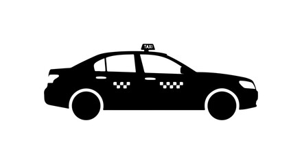 Fototapeta premium Black Vector Silhouette of a Classic Taxi Cab