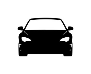 Black Vector Car Silhouette Front View