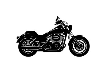 Black Vector Silhouette Motorcycle Illustration