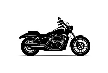 Obraz premium Black Vector Silhouette Motorcycle Illustration