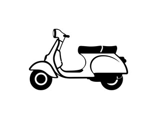 Minimalist Black Vector Scooter Silhouette