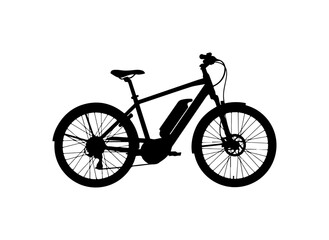 Obraz premium Modern Electric Mountain Bike Vector Silhouette