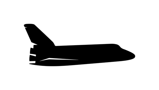Space Shuttle Vector Silhouette - Minimalist Black Design