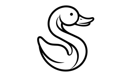 Fototapeta premium Simple and Minimalist Duck Illustration on White Background for Various Designs