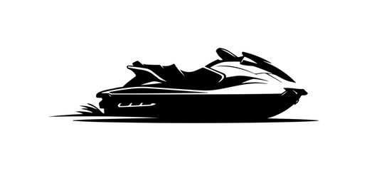 Modern Jet Ski Silhouette Vector Art
