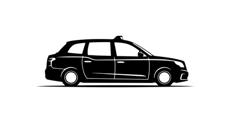 Obraz premium Black Vector Silhouette of Compact Car