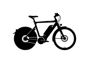 Fototapeta premium Modern Electric Bike Vector Silhouette