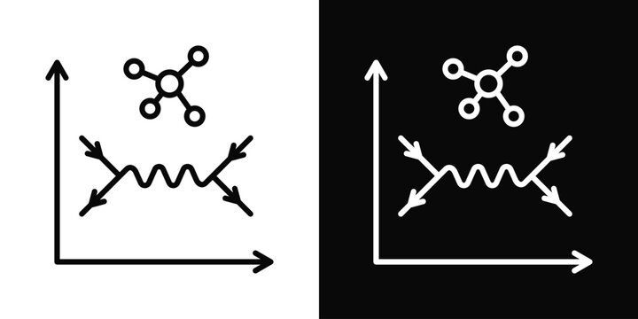 Quantum Electrodynamics Icon White And Black Background Style