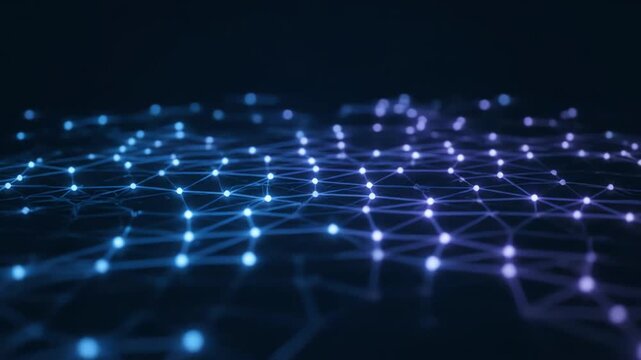 Digital Data Network Surface with Connected Nodes, Technology Infrastructure Background