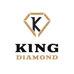 Naklejka premium king diamond jewelry logo design concept with letter k monogram