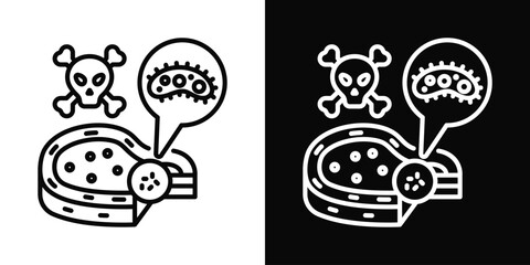 Contaminated Hospital Equipment Icon White And Black Background Style