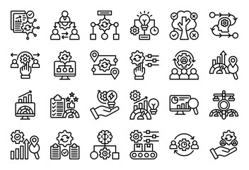 Obraz premium Bpm Icon Collection Set. Clean Outline Icon Vector Illustration.