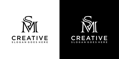 Fototapeta premium SM or MS initial letter logo design vector