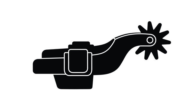 Black western spur illustration with detailed design a striking silhouette