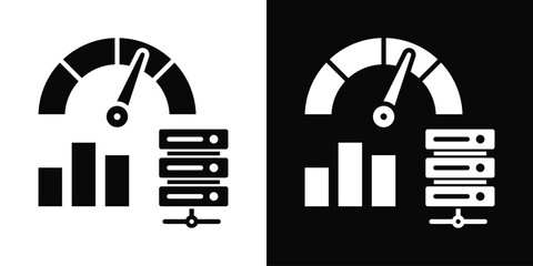 Load Testing Icon White And Black Background Style © Mia